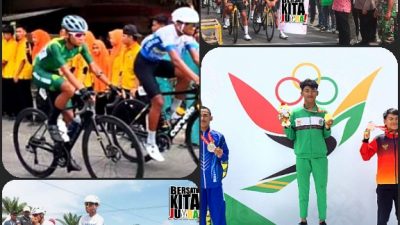 Tim Sumut Berhasil Raih Emas di Road Race 70 KM Jarak Pendek Putra, Tebing Hingga Parapat