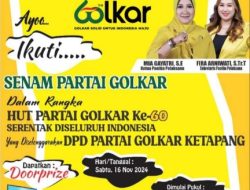 DPD PARTAI GOLKAR KETAPANG SELENGGARAKAN SENAM PARTAI GOLKAR DALAM RANGKA HUT GOLKAR KE-60