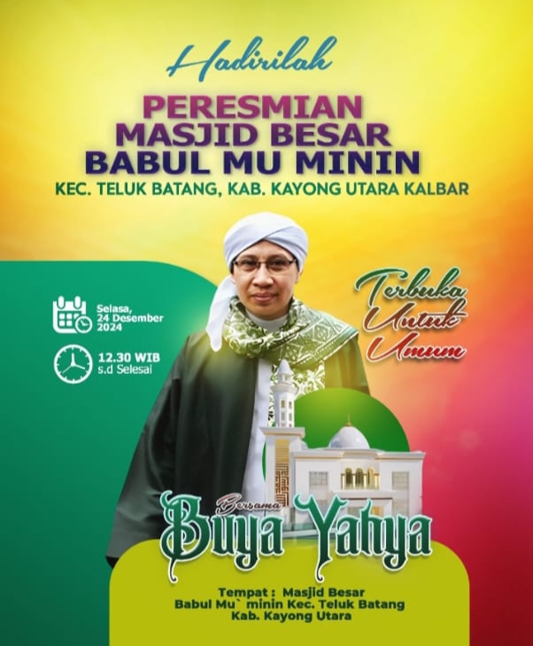 Masjid Besar Babul Mu'minin Teluk Batang Rampung, Peresmian Hadirkan Buya Yahya