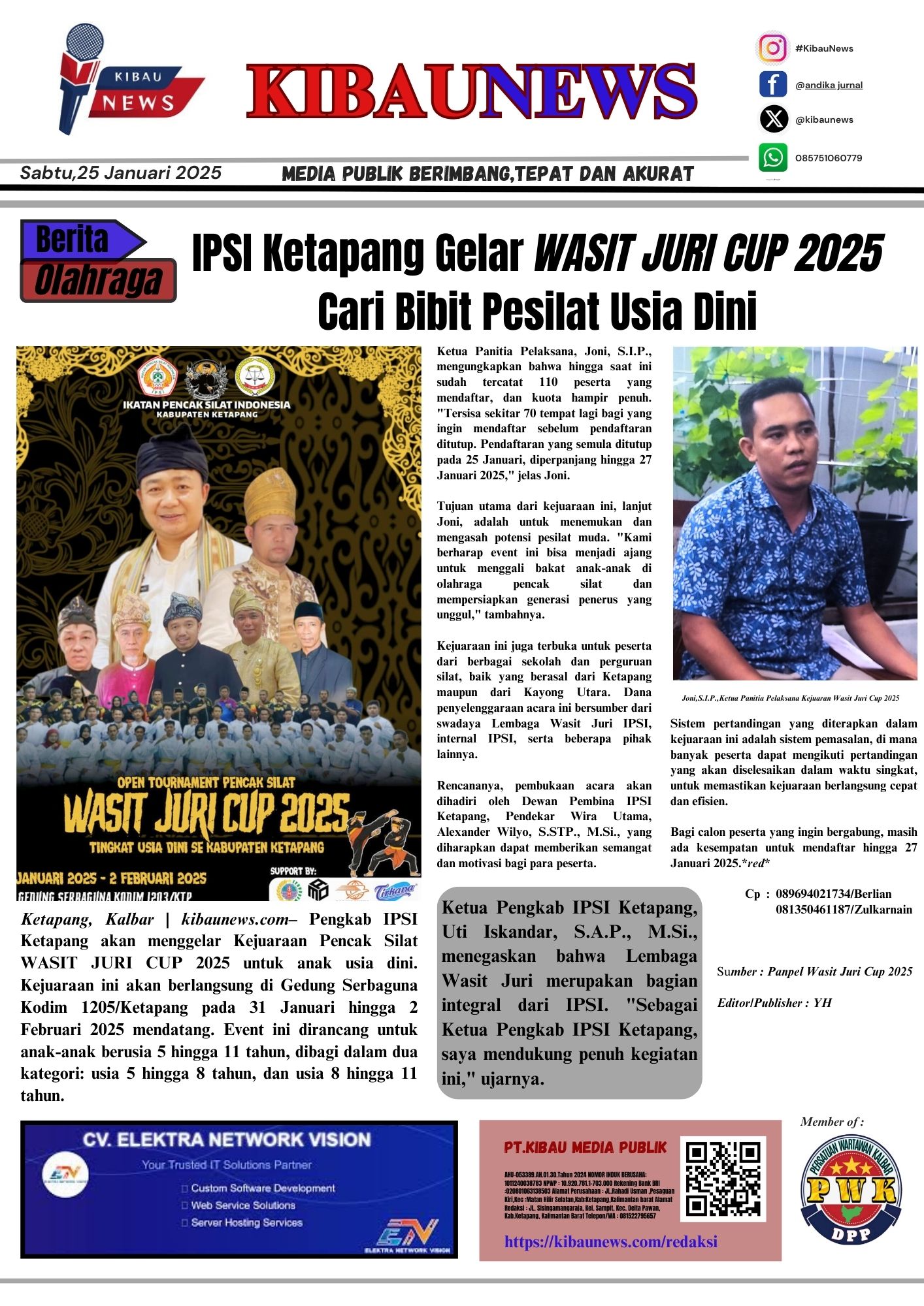 Pengkab IPSI Ketapang gelar Wasit Juri Cup 2025