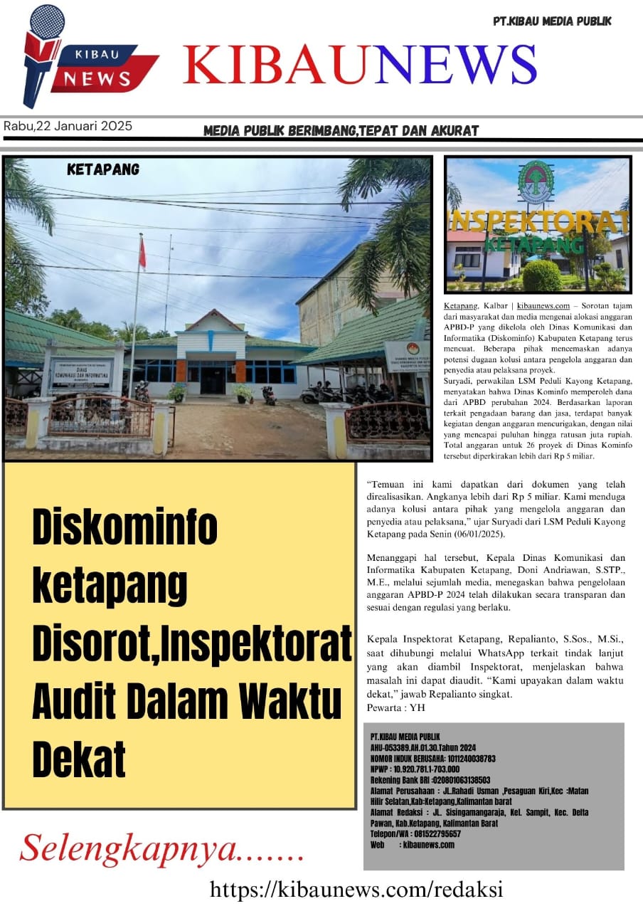 Diskominfo ketapang akan diaudit Inspektorat